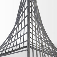 Contemporary Gray Metal Triangular Décor Piece