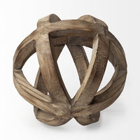 Brown Wooden Hollow Orb Sculpture