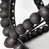 11" Black Wooden Bead and Metal Orb Sculpture