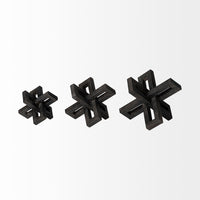 Set of Three Black Metal Decorative Jacks