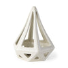 White Crackle Glaze Ceramic Conical Sculpture