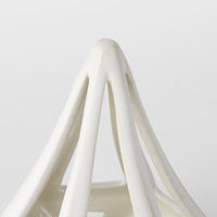 White Crackle Glaze Ceramic Conical Sculpture