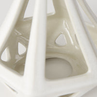 White Crackle Glaze Ceramic Conical Sculpture