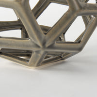 Khaki Crackle Glaze Ceramic Geometric Sculpture