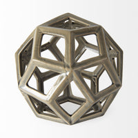 Khaki Crackle Glaze Ceramic Geometric Sculpture