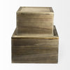 Set of Two Wood and Cane Storage Boxes