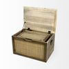 Set of Two Wood and Cane Storage Boxes