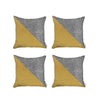Set of 4 White and Yellow Diagonal Pillow Covers