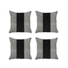 Set of 4 Gray and Black Center Pillow Covers