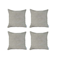 Set of 4 White Textured Pillow Covers