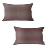 Set of 2 Red Houndstooth Lumbar Pillow Covers