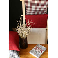 Set of 2 Red Houndstooth Lumbar Pillow Covers