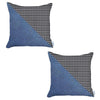 Set of 2 Blue Houndstooth Pillow Covers