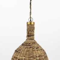 Brown Wicker Hanging Pendant Light