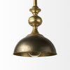 Gold Toned Metal Dome Hanging Pendant Light