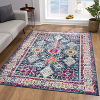 5’ x 8’ Navy Traditional Decorative Area Rug