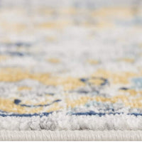 4’ x 6’ Blue Distressed Floral Area Rug