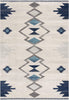 4’ x 6’ Navy and Ivory Tribal Pattern Area Rug