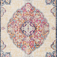 4’ x 6’ Cream Decorative Medallion Area Rug