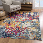 5’ x 8’ Multicolored Abstract Painting Area Rug
