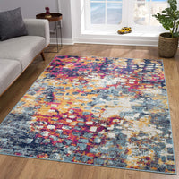 7’ x 10’ Multicolored Abstract Painting Area Rug