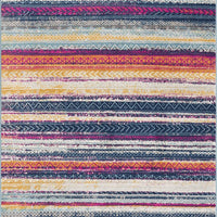 4’ x 6’ Multicolor Irregular Striped Area Rug