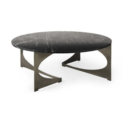 Contemporary Black Marble Coffee Table
