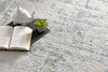 4’ x 6’ Ivory and Blue Abstract Distressed Area Rug