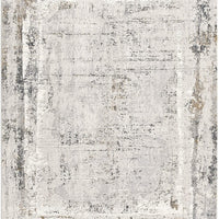 8’ x 11’ Gray and Ivory Abstract Distressed Area Rug