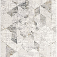 5’ x 8’ Gray and Ivory Abstract Distressed Area Rug