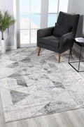 7’ x 10’ Gray and Ivory Abstract Distressed Area Rug