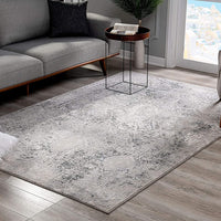 5’ x 8’ Gray and Ivory Abstract Distressed Area Rug