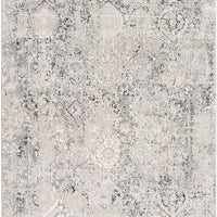 5’ x 8’ Gray and Ivory Abstract Distressed Area Rug