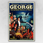 9" x 12" George the Supreme Master Vintage Magic Poster Wall Art