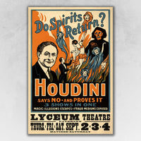 12" x 18" Houdini Spirits Vintage Magic Poster Wall Art