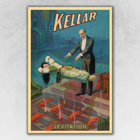 9" x 12" Kellar Levitation Vintage Magic Poster Wall Art