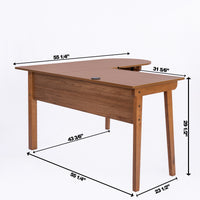 Mod Light Cherry Brown L Shaped Computer Desk