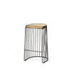 Wood and Metal Wire Design Counter Stool