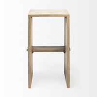 30" Minimal Light Brown Wood Bar Stool