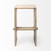 30" Minimal Light Brown Wood Bar Stool