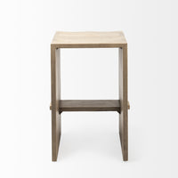 26" Minimal Light Brown Wood Counter Stool