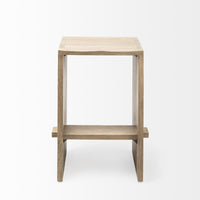 26" Minimal Light Brown Wood Counter Stool