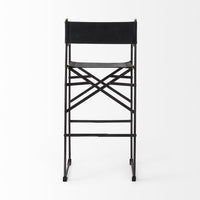 Black Leather Director's Chair Bar Stool