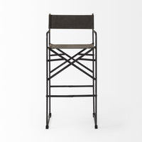 Espresso Leather Director's Chair Bar Stool
