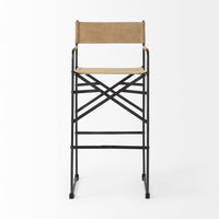 Tan Leather Director's Chair Bar Stool