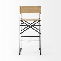 Tan Leather Director's Chair Bar Stool