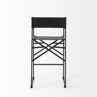 Black Leather Director's Chair Counter Stool