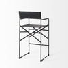 Black Leather Director's Chair Counter Stool