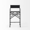 Black Leather Director's Chair Counter Stool