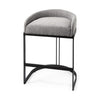 29" Soft Gray and Black Low Back Counter Stool